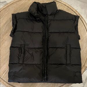 Woman’s Oversized Black Puffer Vest